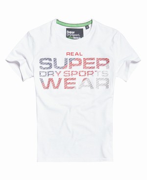 Superdry Embossed Overprint Sport Férfi Pólók Fehér | HNKQS2791